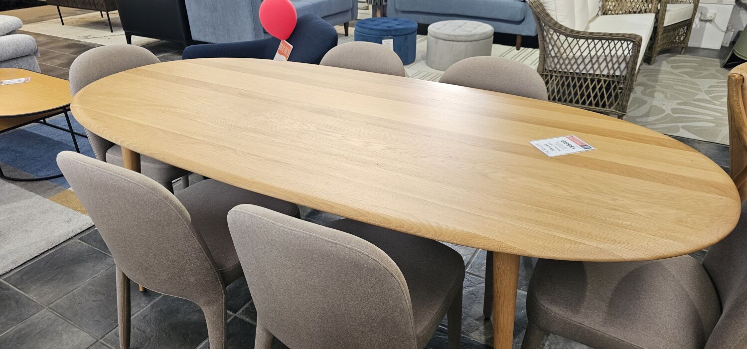 Clearance Sloane Large Oval Dining Table - Solid Oak 