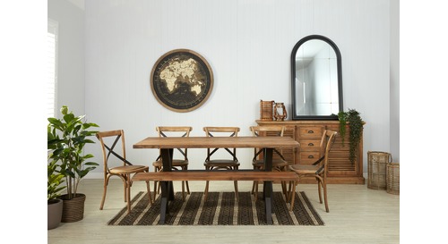 Cross 2200 7-pce Dining Suite - 5 x Chairs & Bench