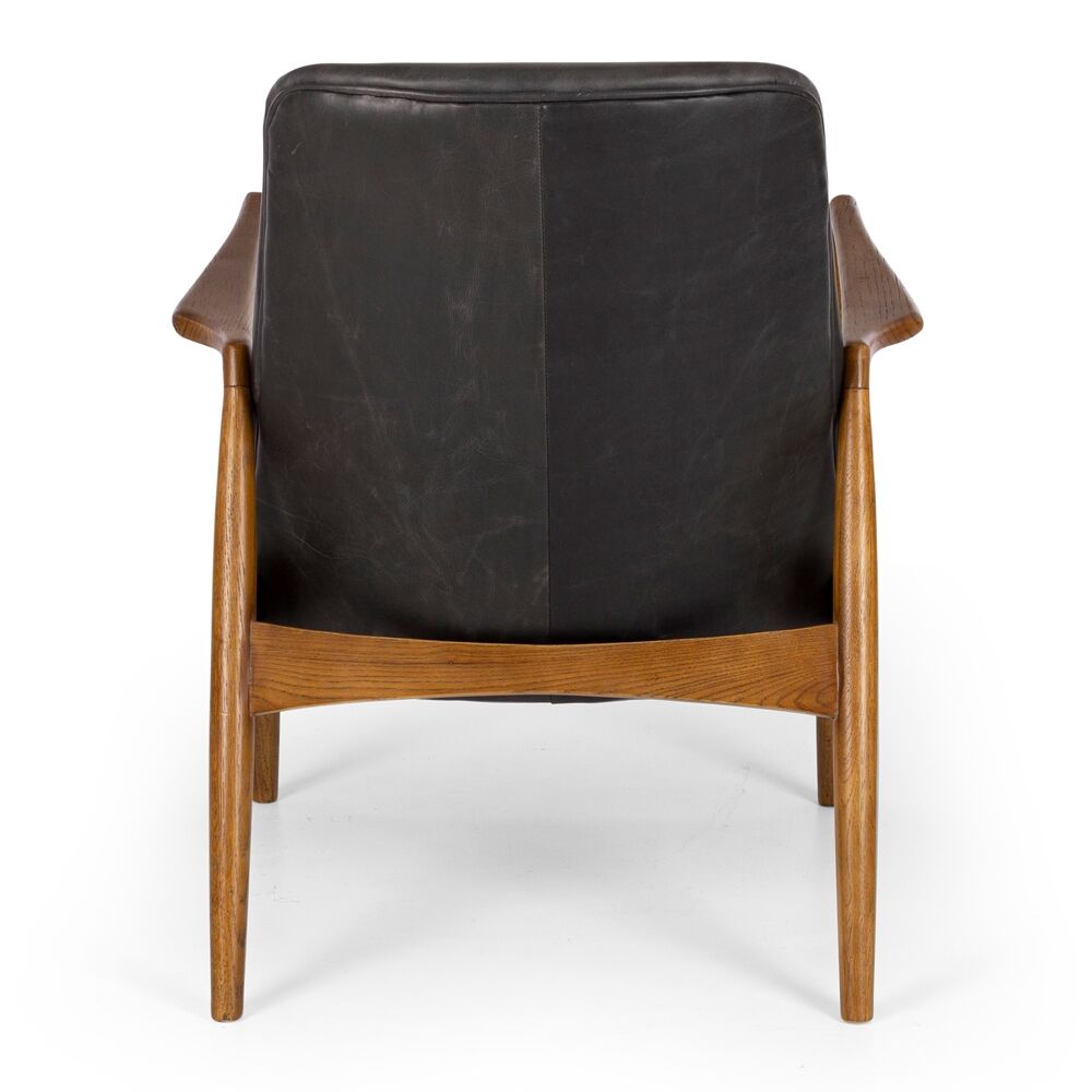 Aria Leather Armchair - Black Leather