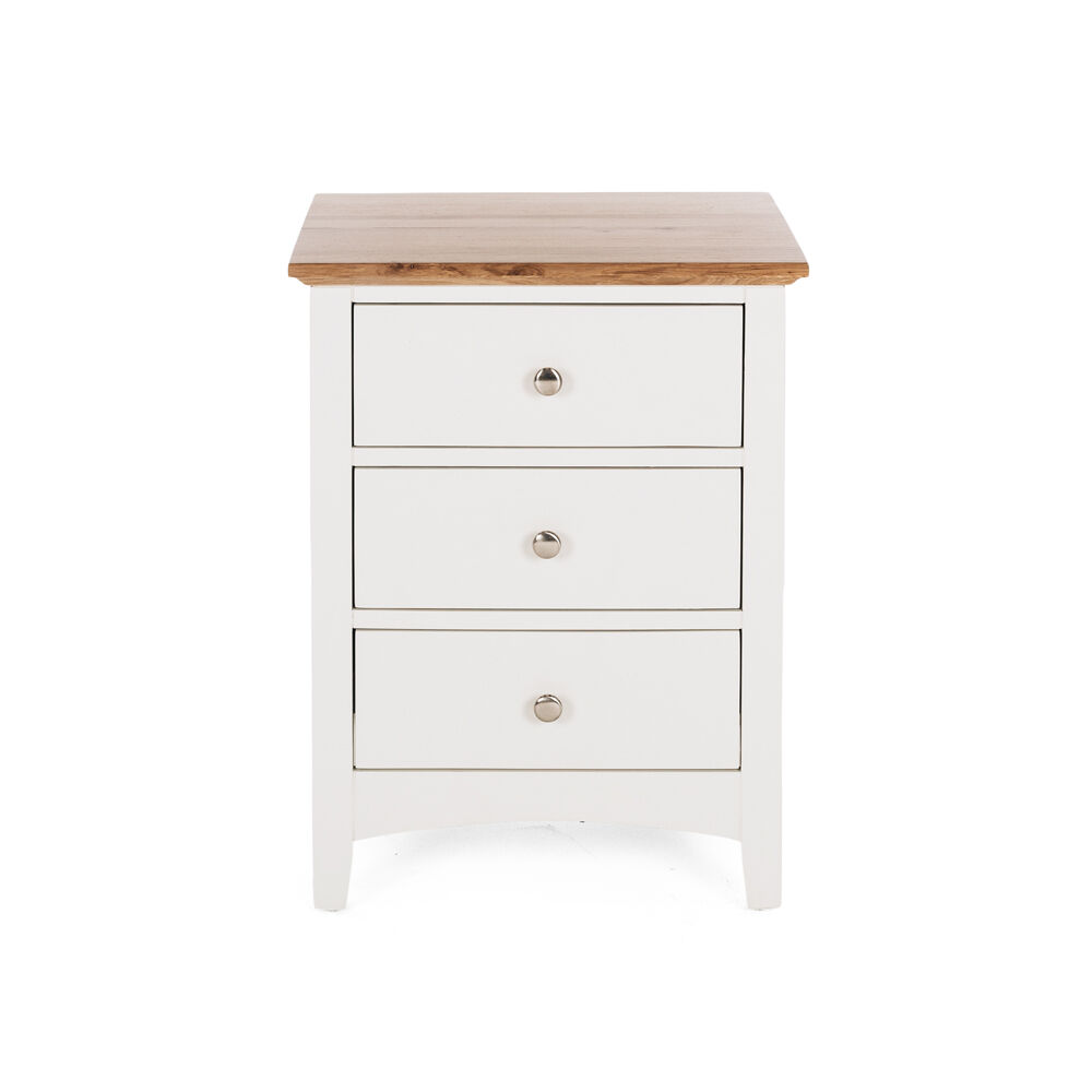 Julia 3 Drawer Bedside Table - Oak Top