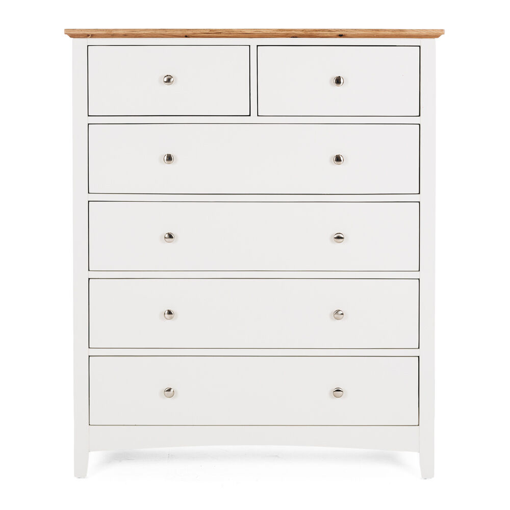 Jessica 6 Drawer Chest - Oak Top