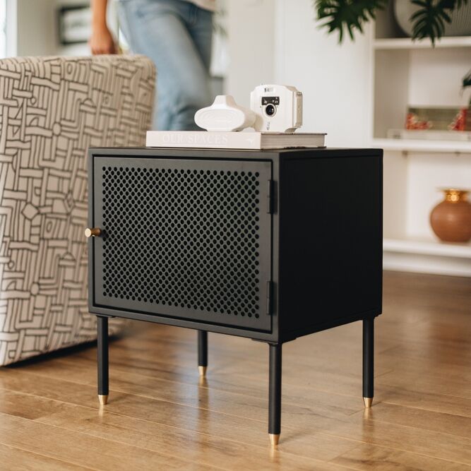 Dusk Bedside Table - Matt Black