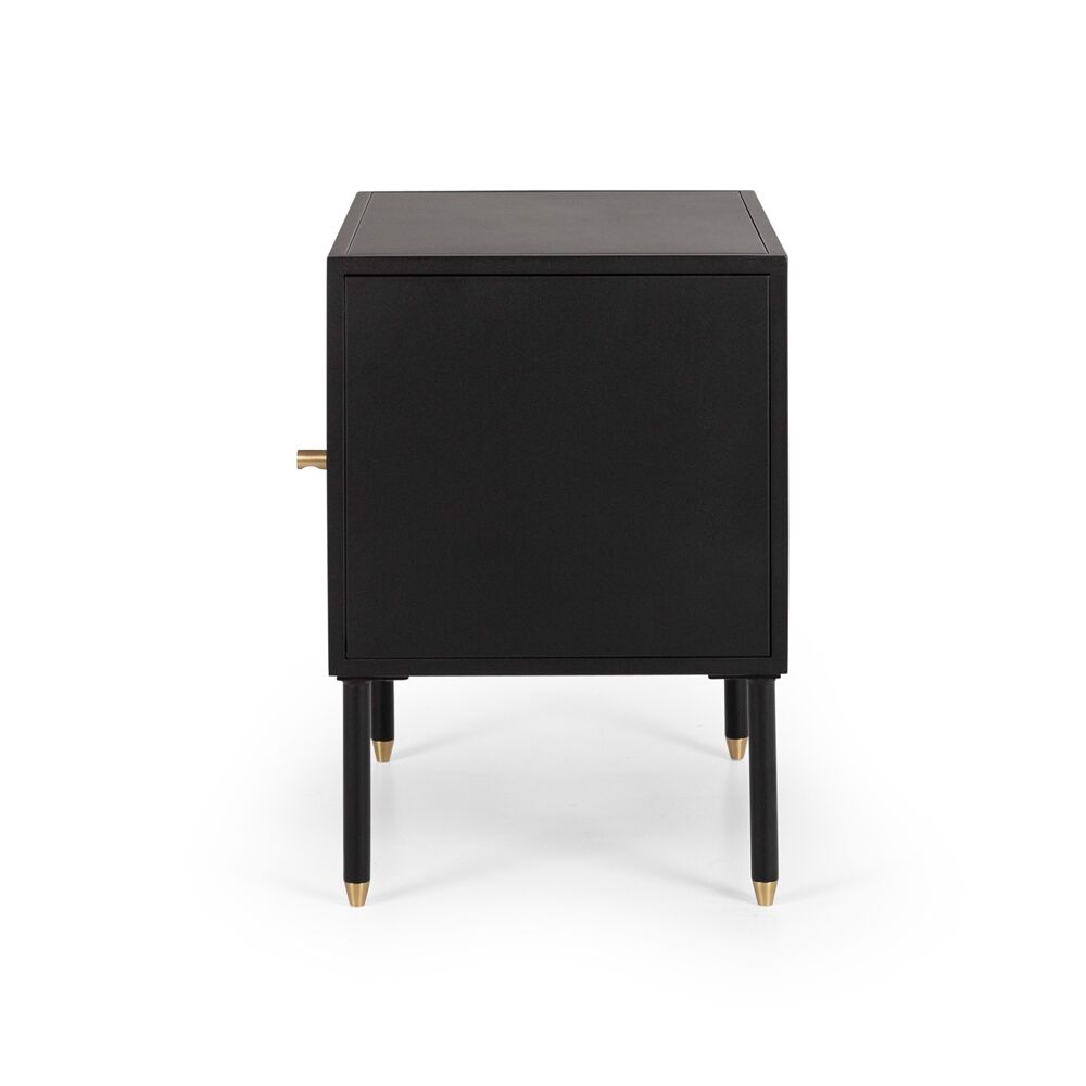 Dusk Bedside Table - Matt Black