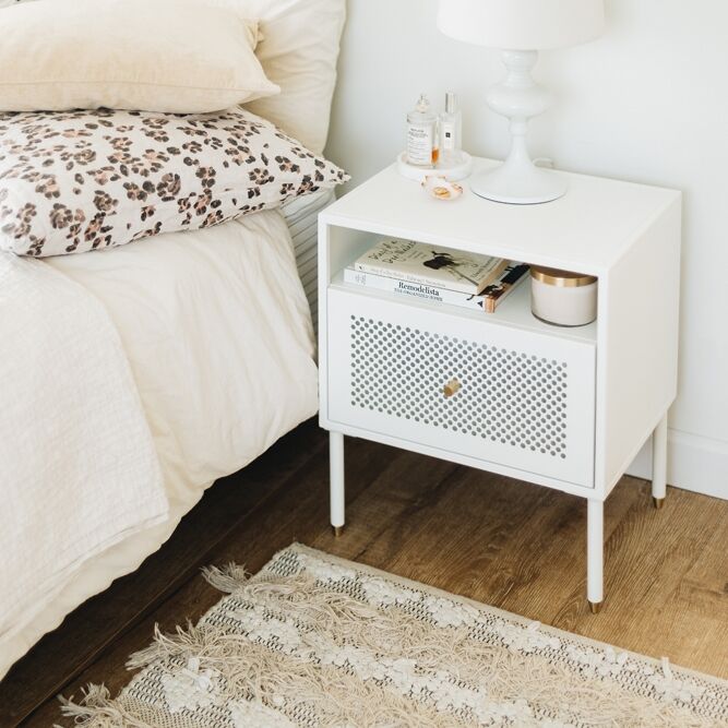 Dusk Single Drawer Bedside Table - Matt White