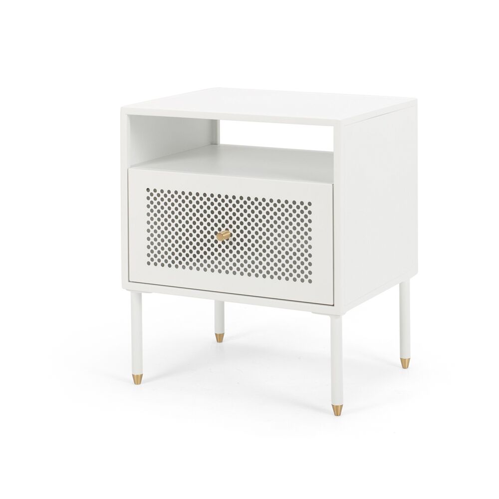 Dusk Single Drawer Bedside Table - Matt White