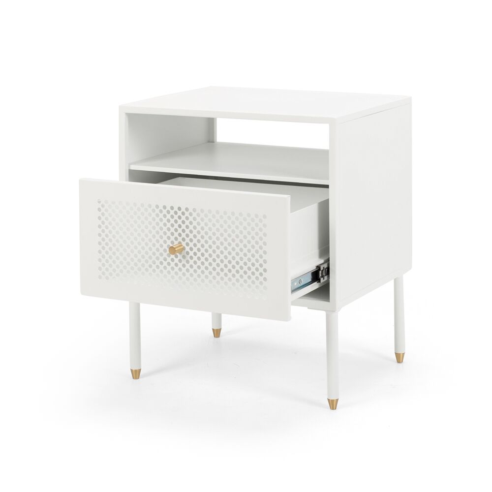 Dusk Single Drawer Bedside Table - Matt White