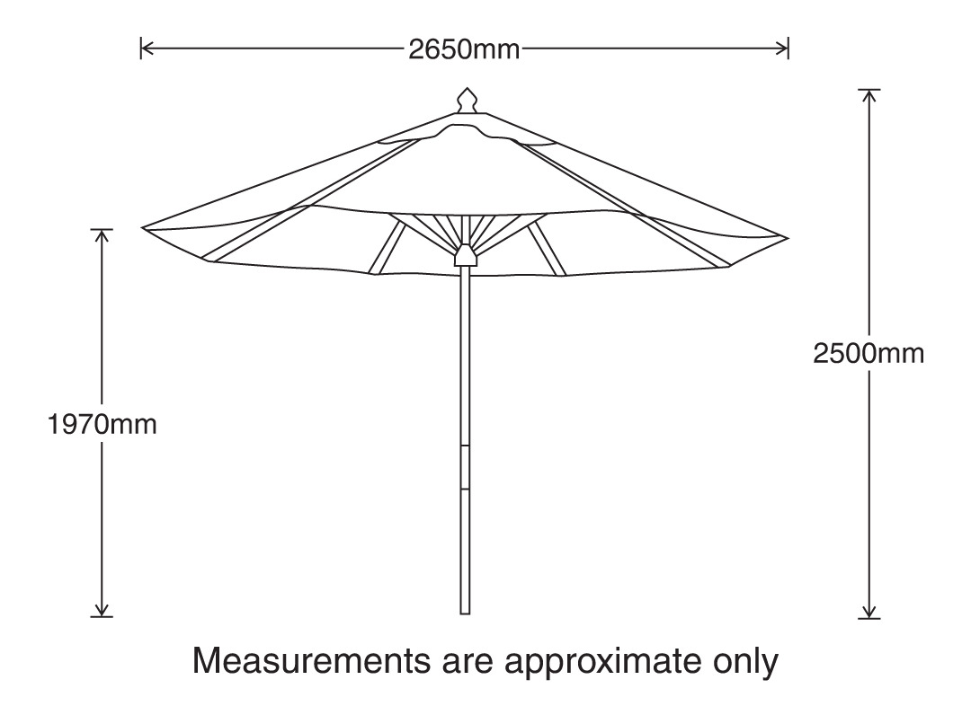 Shangri-La 2.7m Round Outdoor Sun Umbrella - Black