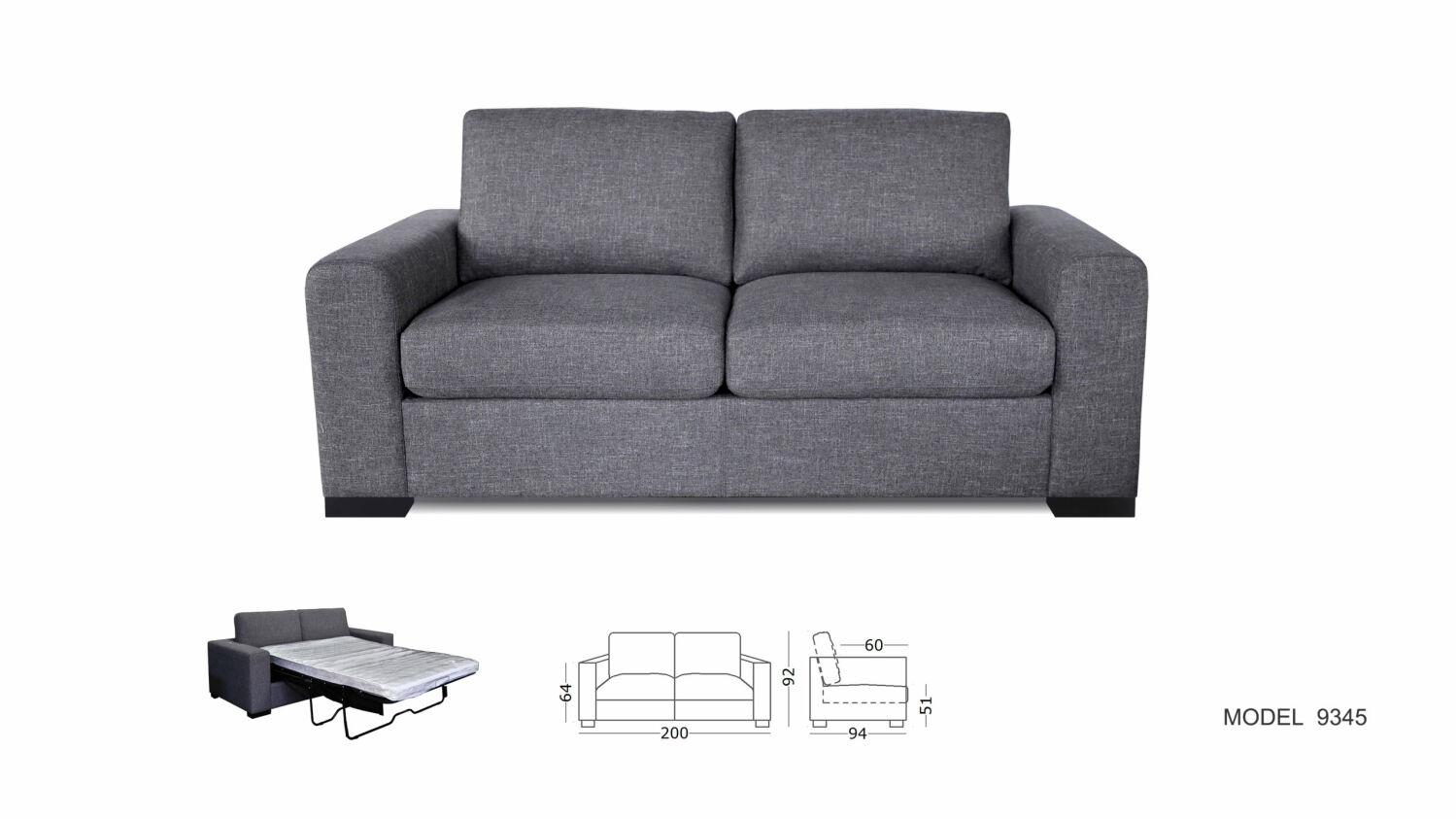 Globe 2.5 Seater Sofabed