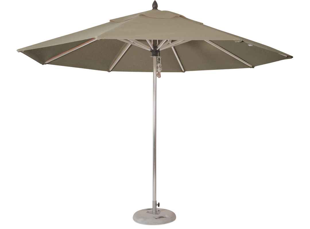 Inlet 3.5m Round Polished Aluminium Outdoor Sun Umbrella 