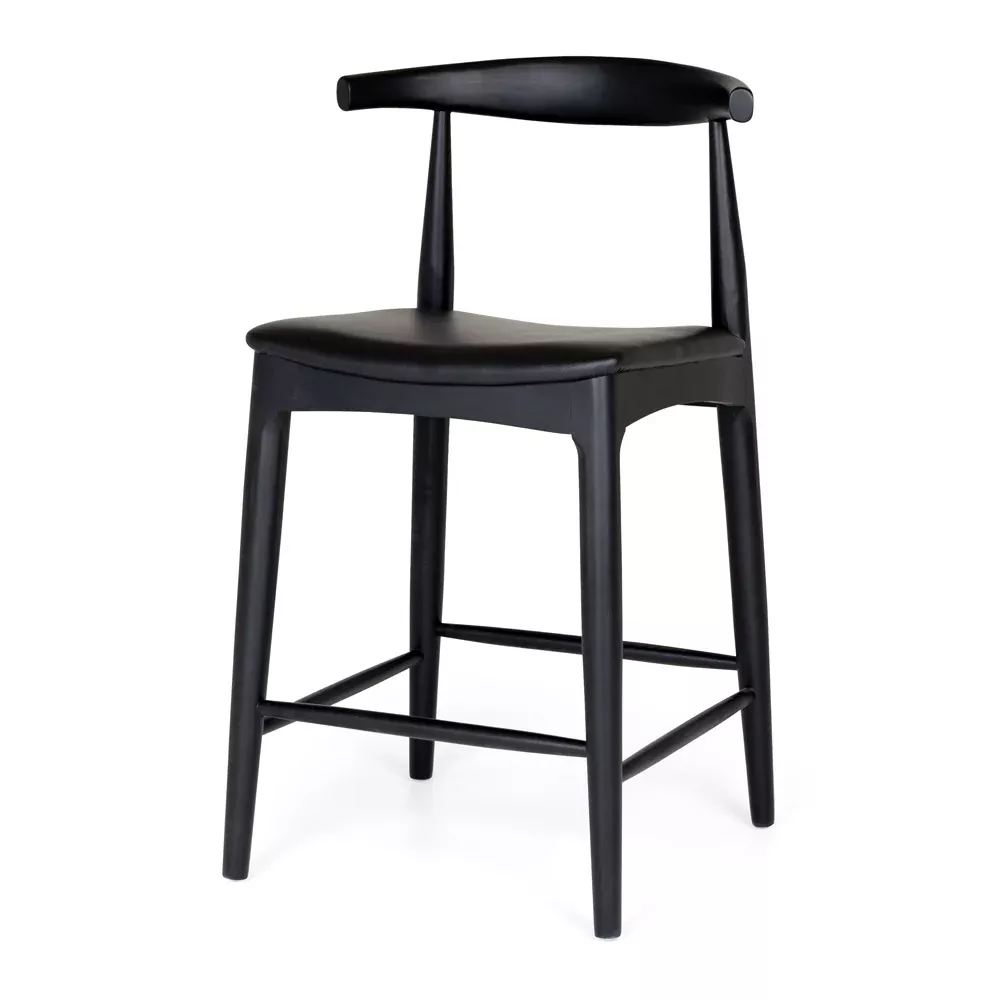 Elbow Barstool - Black Oak