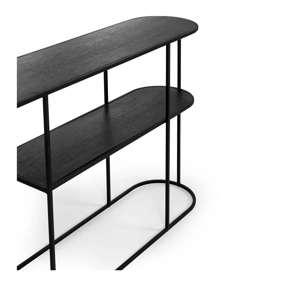 Deco Console Table - Black Oak