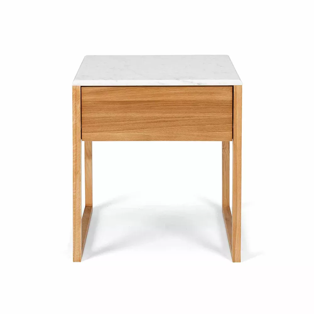 Avalon Side Table - Marble Top / Natural Oak