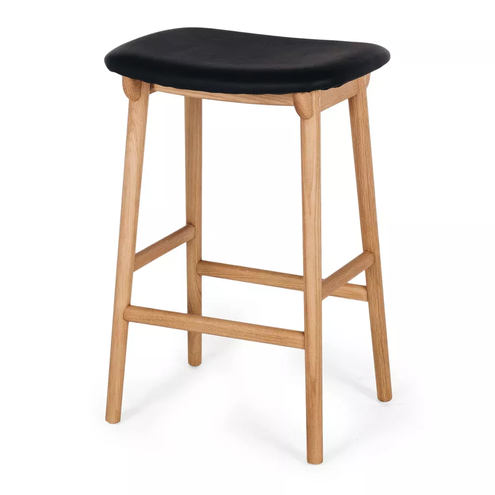 Niles Barstool - Natural Oak / Black Seat