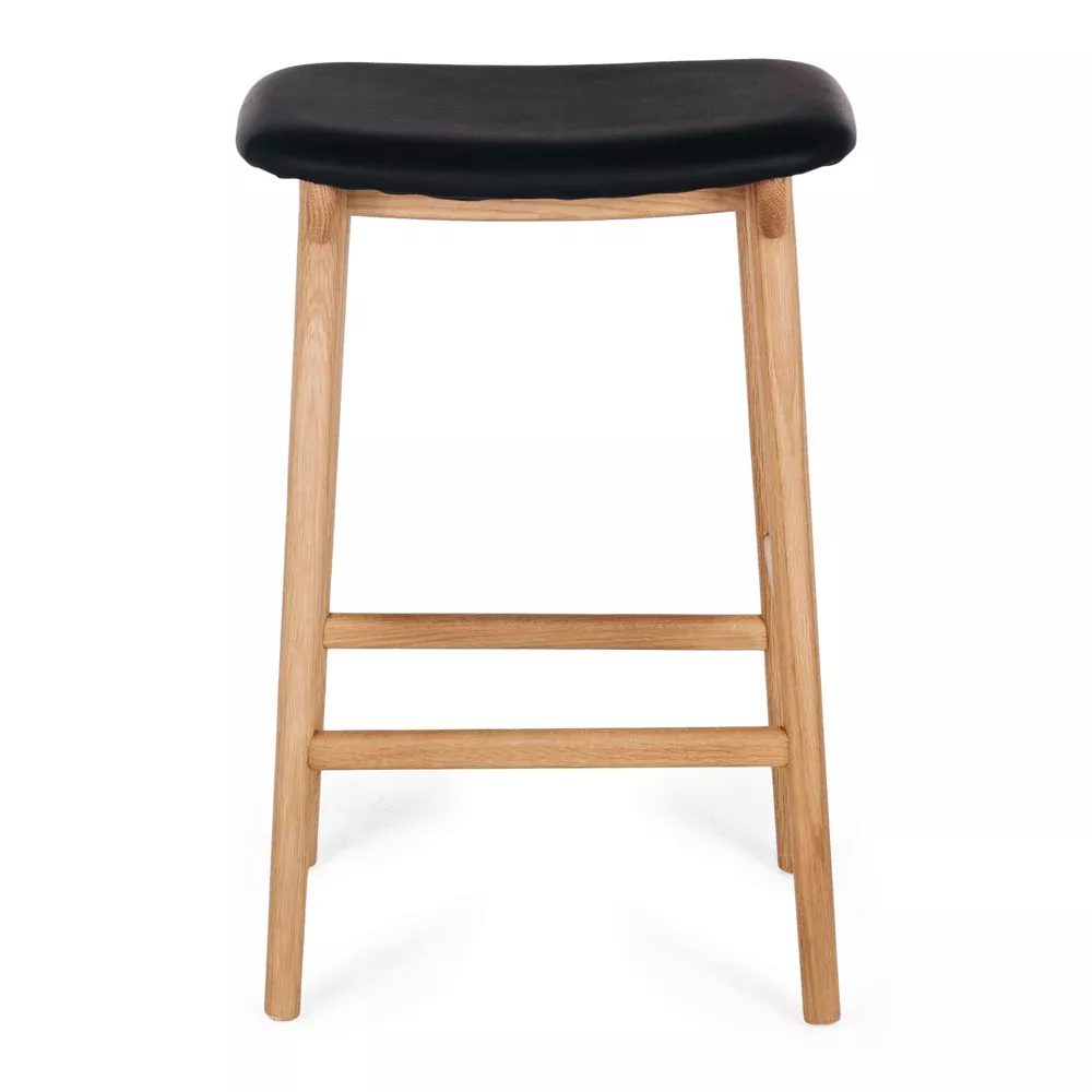 Niles Barstool - Natural Oak / Black Seat