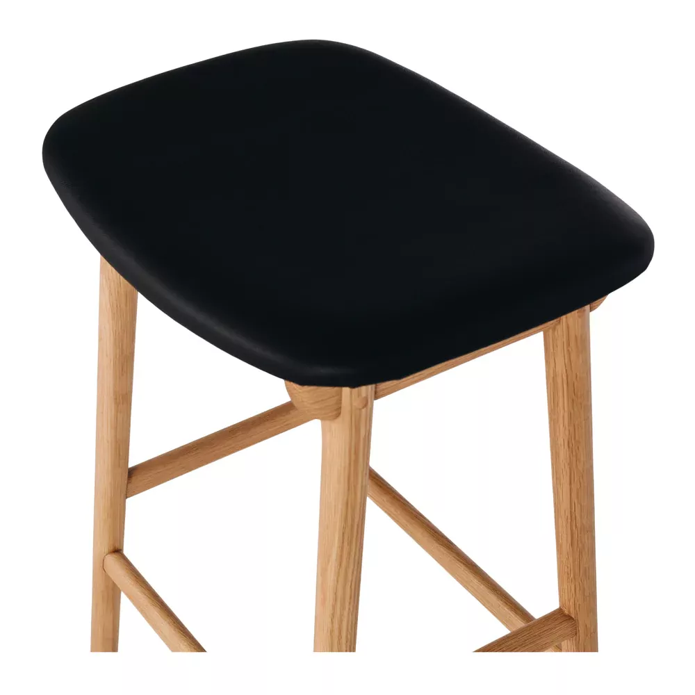 Niles Barstool - Natural Oak / Black Seat