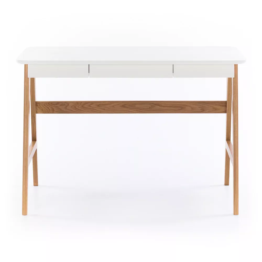 Radius Desk - White / Natural Oak