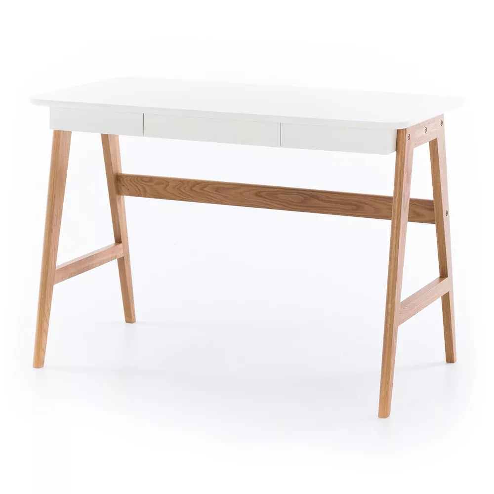 Radius Desk - White / Natural Oak