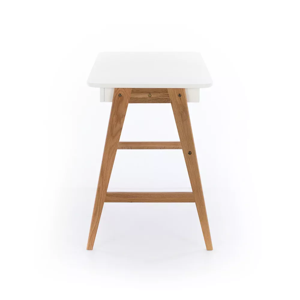 Radius Desk - White / Natural Oak