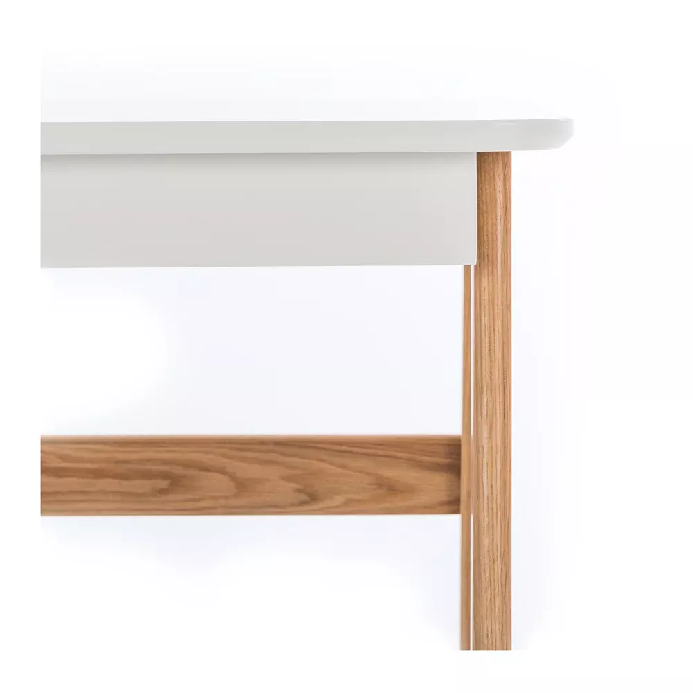 Radius Desk - White / Natural Oak