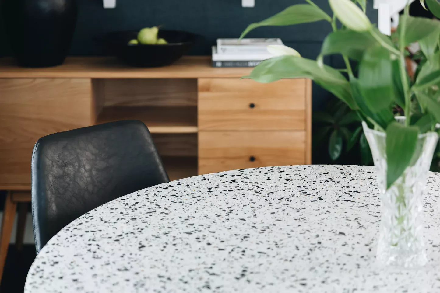 Terrazzo 1200 Round Dining Table - Black