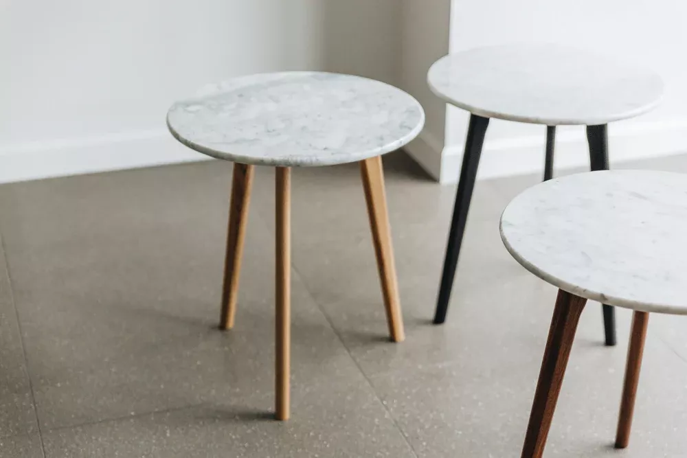 Radius Side Table - Natural Oak / Marble