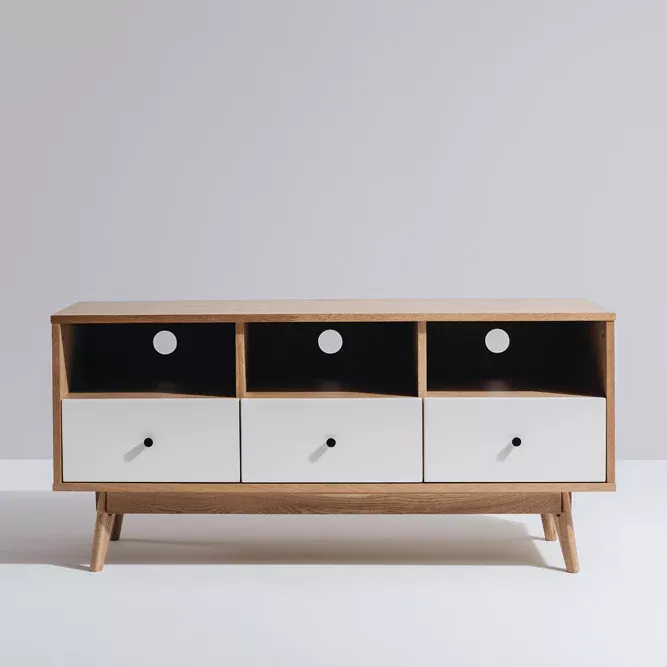 Radius Entertainment Unit - White / Natural Oak