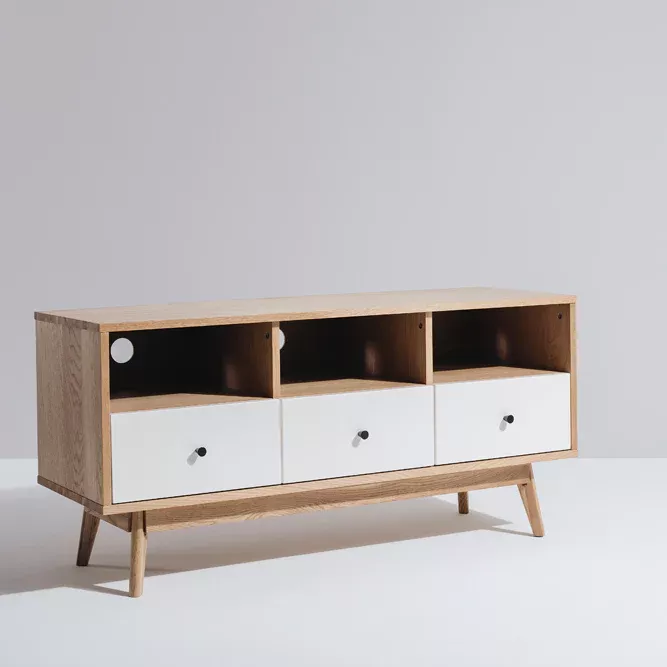 Radius Entertainment Unit - White / Natural Oak