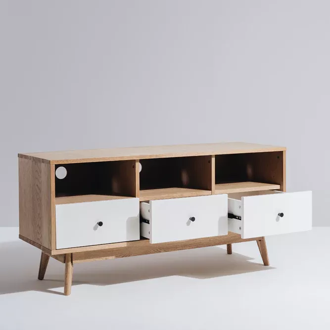 Radius Entertainment Unit - White / Natural Oak