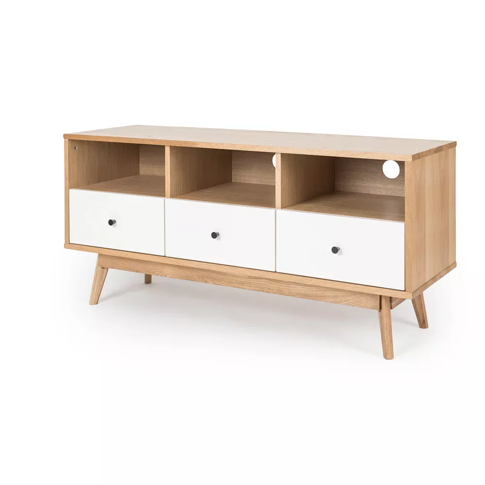 Radius Entertainment Unit - White / Natural Oak