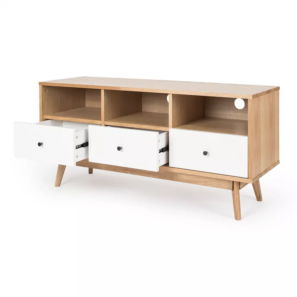 Radius Entertainment Unit - White / Natural Oak