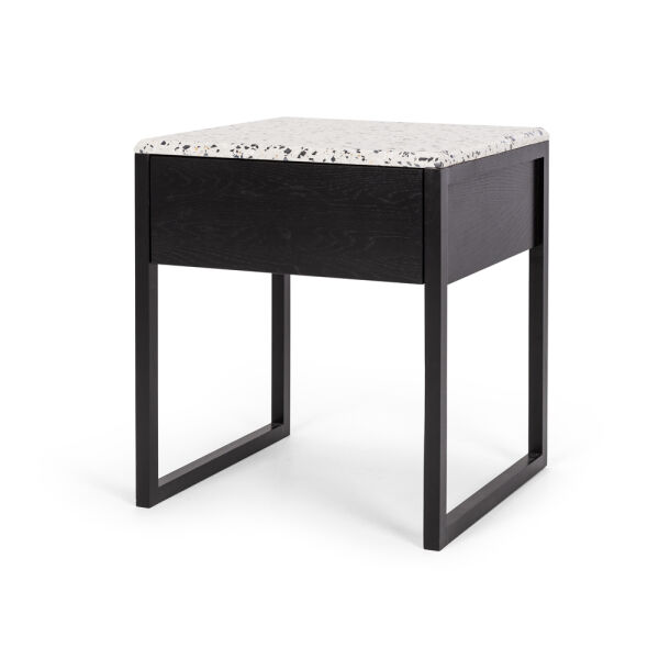 Avalon Side Table  - Terrazzo Top / Black Oak