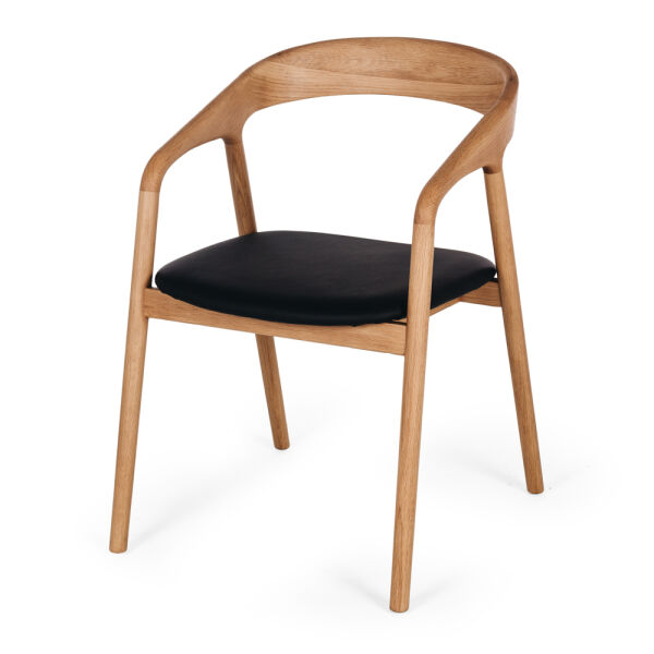 Serene Dining Chair - Natural Oak / Black PU