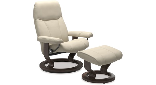 Stressless® Consul Medium Leather Recliner - Classic Base 