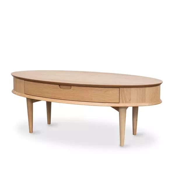 Oslo Oval Coffee Table with Drawer