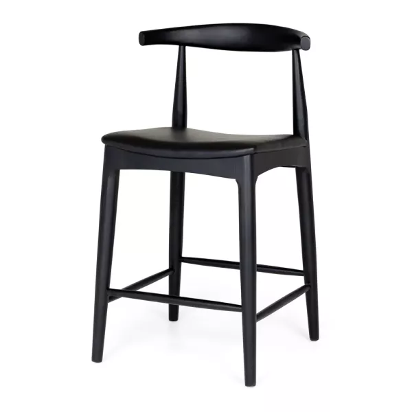 Elbow Barstool - Black Oak