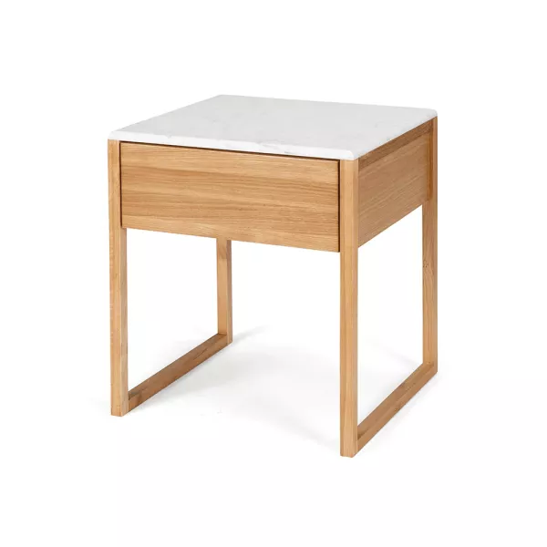 Avalon Side Table - Marble Top / Natural Oak