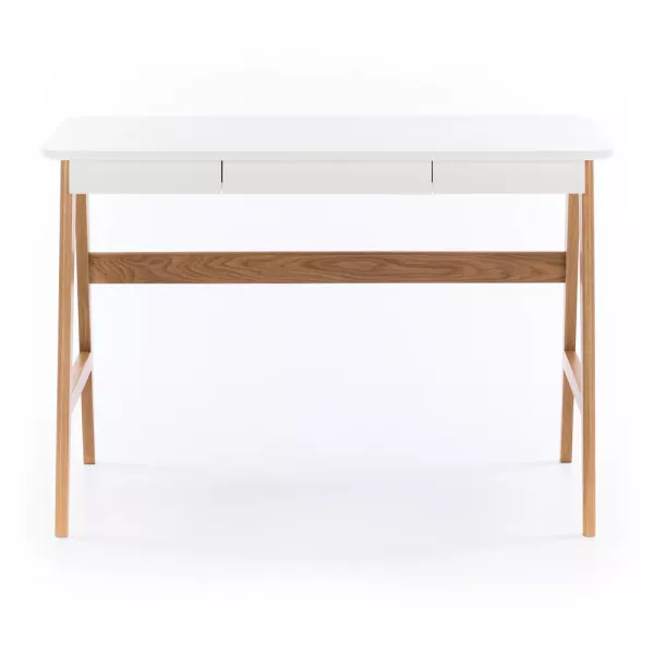 Radius Desk - White / Natural Oak