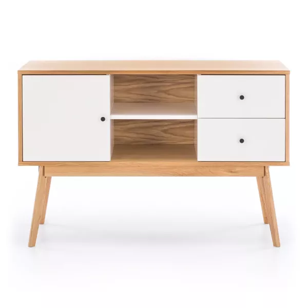 Radius Sideboard - White / Natural Oak