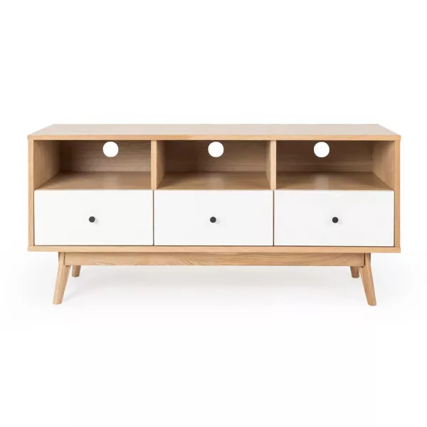 Radius Entertainment Unit - White / Natural Oak