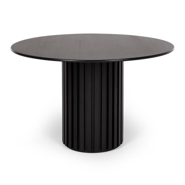 Zephyr Round Dining Table - Black Oak